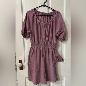 Falls Creek Mauve Peasant Tunic with Smocked Waist